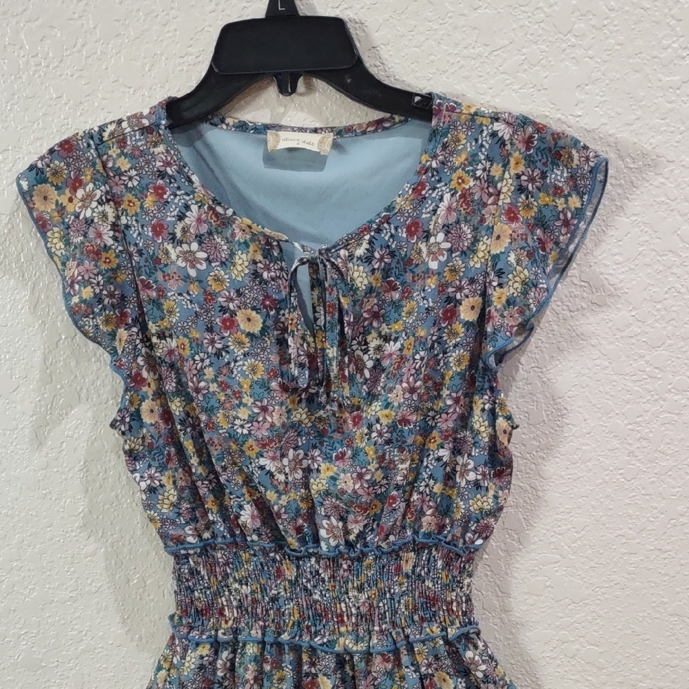 Altar'd State Floral Ruffle Sleeve Dress - Picture 3 of 15